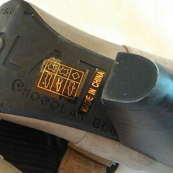 Chocolate Blu Taupe Leather Heels - Picture 7 of 12